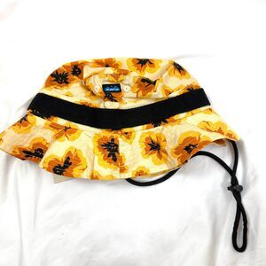 KAVU Bucket Hat Fishing Camping Hike Floral Sunflower Yellow Gorpcore NEW